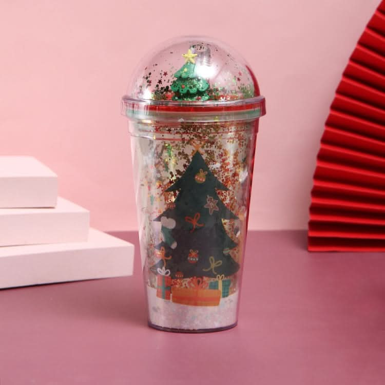 500ml Micro Landscape Plastic Cup Christmas Gift Double Cup-Reluova