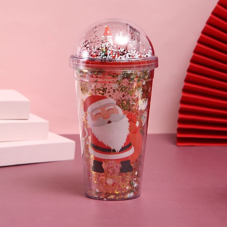 500ml Micro Landscape Plastic Cup Christmas Gift Double Cup-Reluova