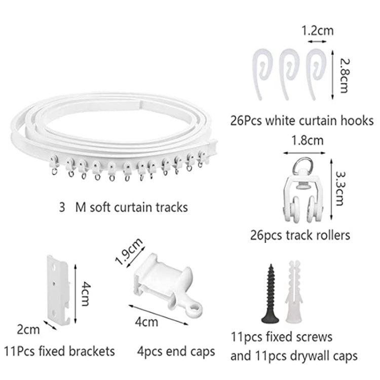 Model Steel Rail Bending Curtain Rail Flexible Guide Set, Size: My Store