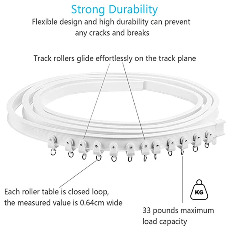 Model Steel Rail Bending Curtain Rail Flexible Guide Set, Size: My Store