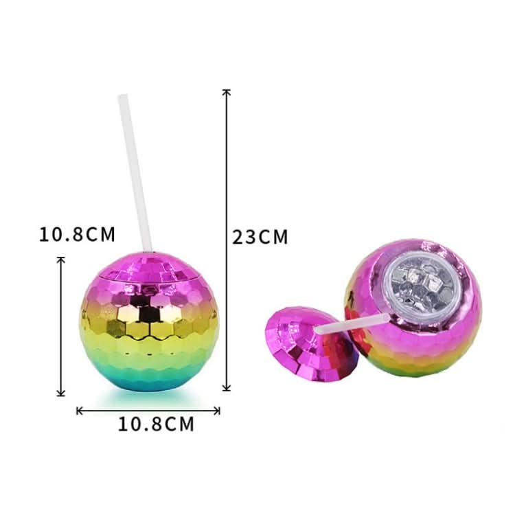 D001-2 Flash Electroplated Ball Cup Round Ball Straw Plastic Water Cup Reluova