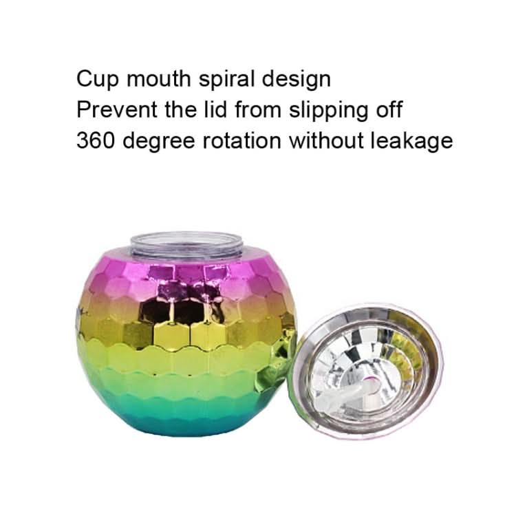 D001-2 Flash Electroplated Ball Cup Round Ball Straw Plastic Water Cup Reluova