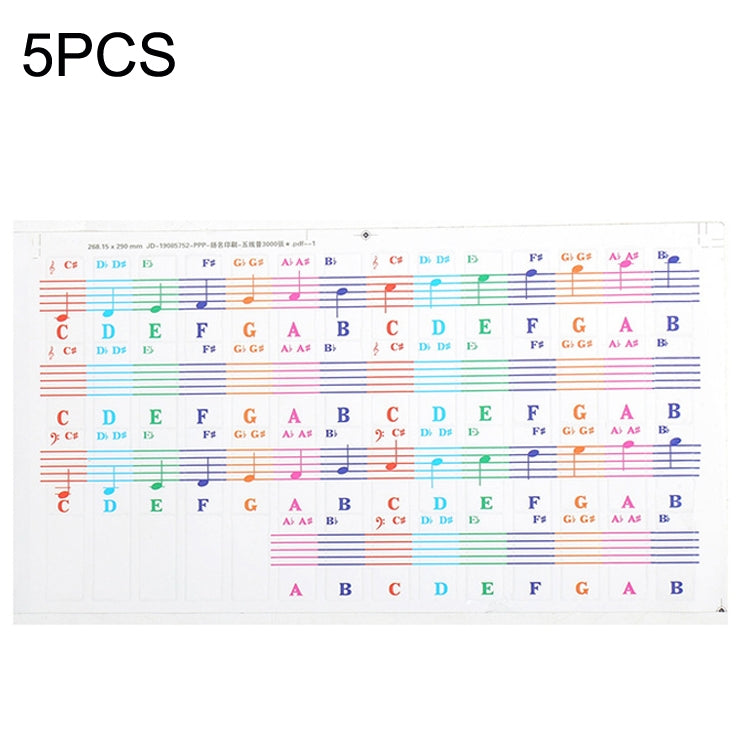 5PCS Children Piano Keyboard Color Stickers Musical Instrument Accessories Reluova