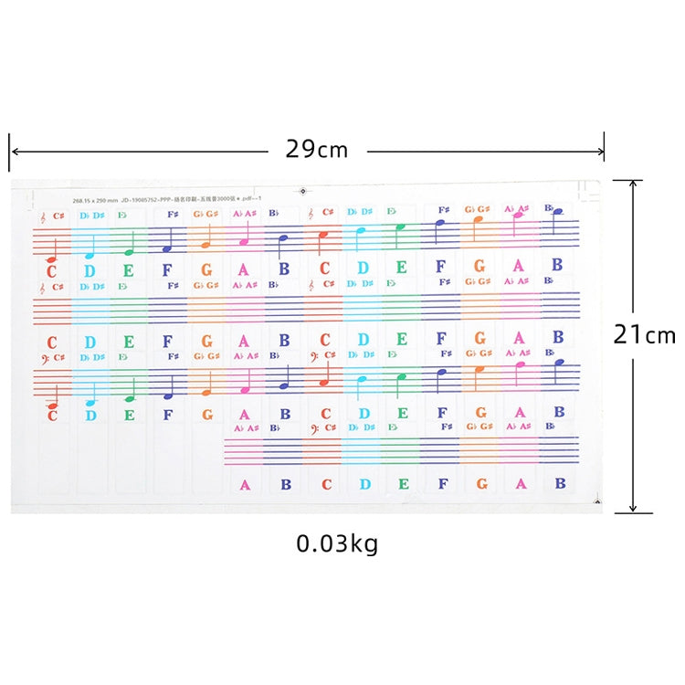 5PCS Children Piano Keyboard Color Stickers Musical Instrument Accessories Reluova