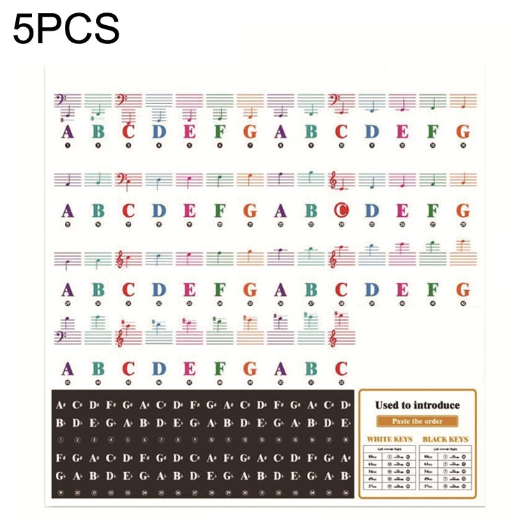 5шт детские пианино клавиатура цветные наклейки музыкальные инструменты аксессуары