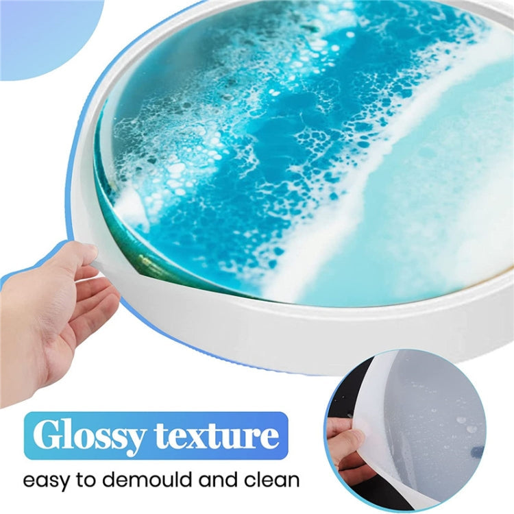 DIY Crystal Drip Rubber Round Table Mold Quicksand Table Silicone Mold