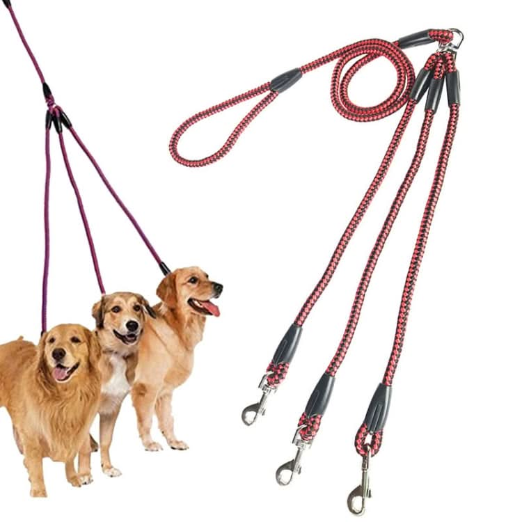 140cm 3 In 1 Leash Multi-head Dog Walking Rope - Reluova