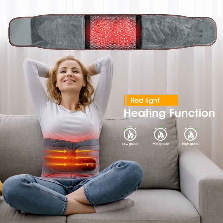 USB Charging Red Light Heating Massage Lumbar Belt Warming Waist Belt Reluova