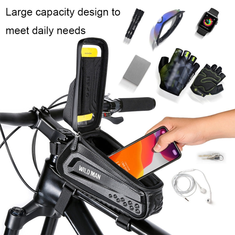 WILD MAN E10 1L Mountain Bike EVA Hard Shell Touch Screen Front Beam Bag Reluova