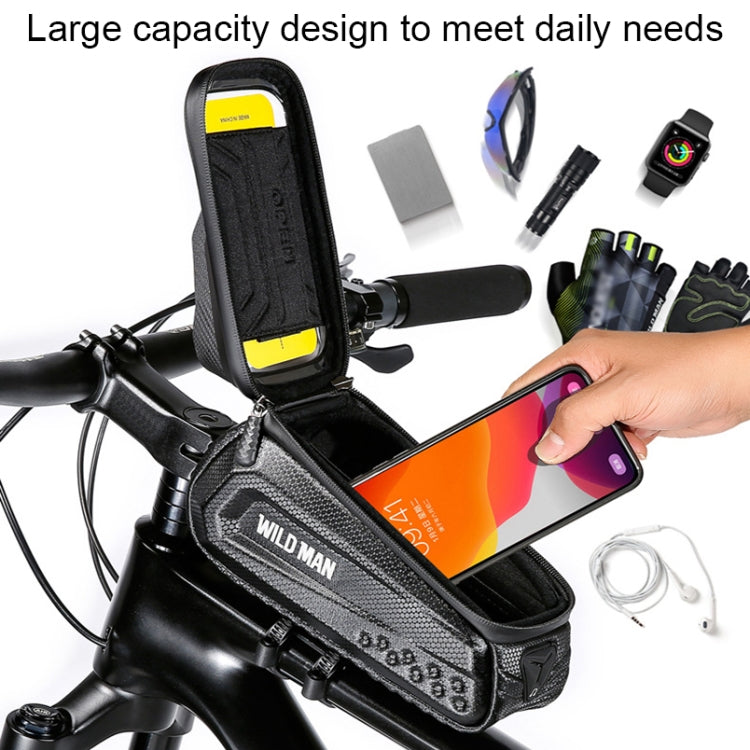 WILD MAN E10S 1L Mountain Bike Phone Touch Screen Hard Shell Tube Bag with Earphone Hole Reluova