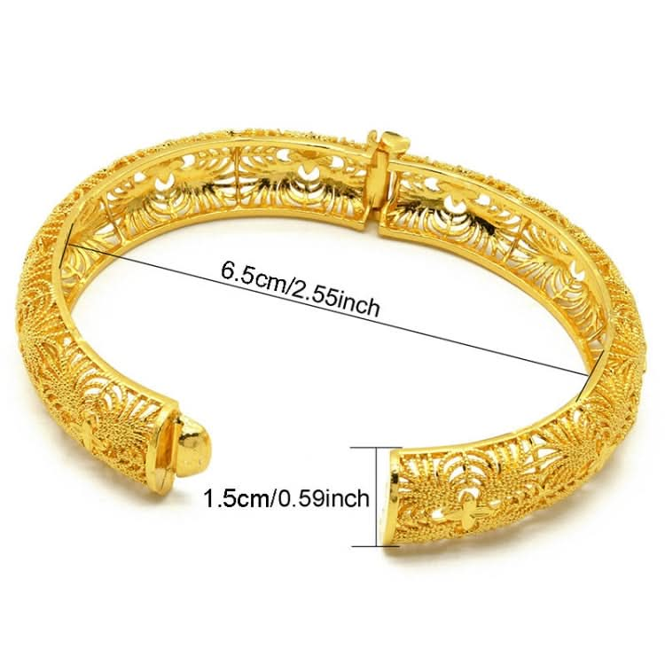 24K Gold Plated Bracelets Women Wedding Sand Gold Bracelet Reluova