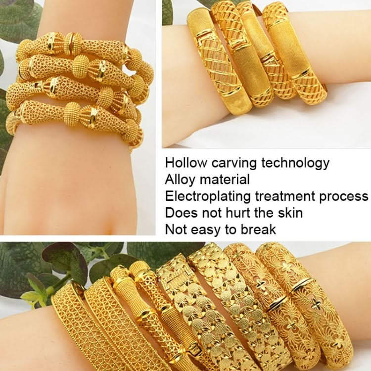 24K Gold Plated Bracelets Women Wedding Sand Gold Bracelet Reluova