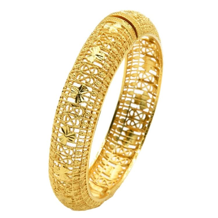 24K Gold Plated Bracelets Women Wedding Sand Gold Bracelet Reluova