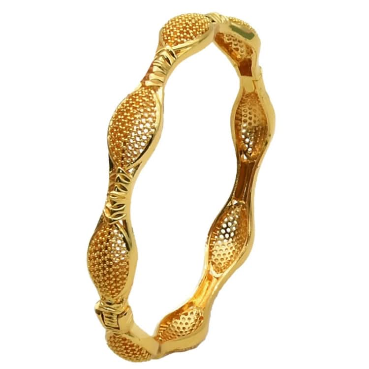 24K Gold Plated Bracelets Women Wedding Sand Gold Bracelet Reluova