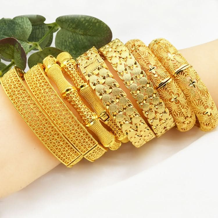 24K Gold Plated Bracelets Women Wedding Sand Gold Bracelet Reluova