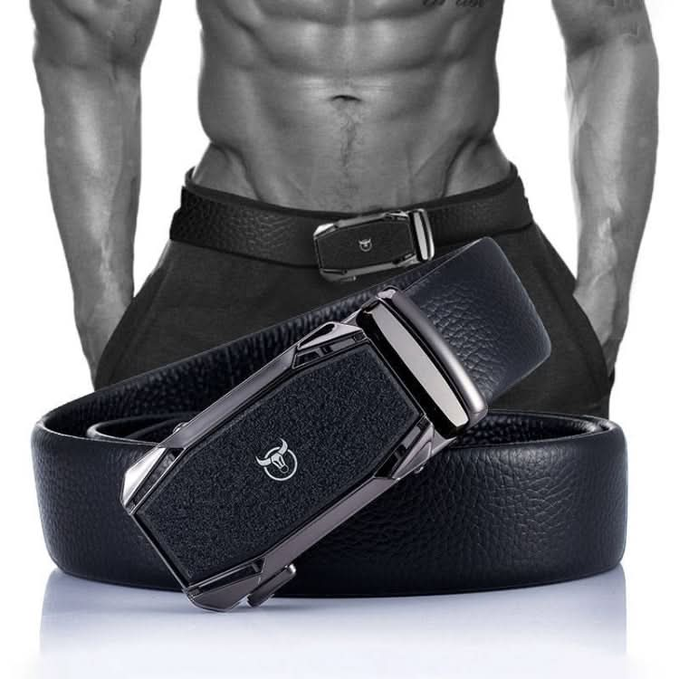 BULL CAPTAIN Automatic Buckle Thickened Cowhide Soft Wear-resistant Belt, Length: Reluova