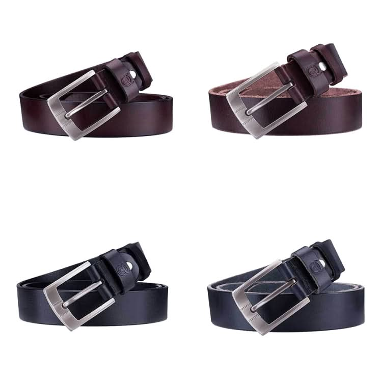 BULL CAPTAIN 01 Pin Buckle Thickened Cowhide Wear-Resistant Belt, Length: Reluova