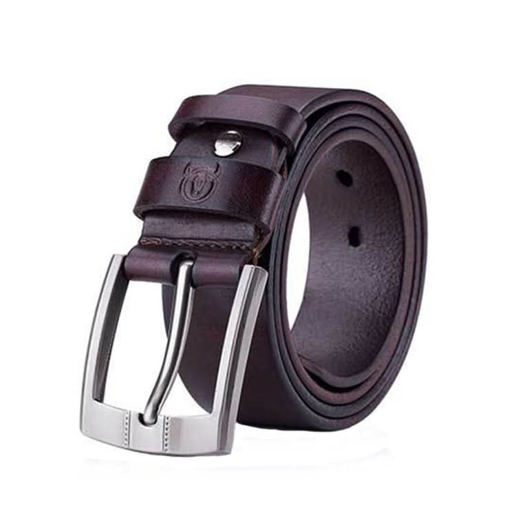 BULL CAPTAIN 01 Pin Buckle Thickened Cowhide Wear-Resistant Belt, Length: Reluova