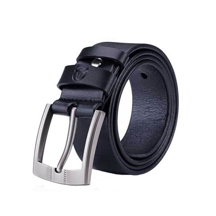 BULL CAPTAIN 01 Pin Buckle Thickened Cowhide Wear-Resistant Belt, Length: Reluova