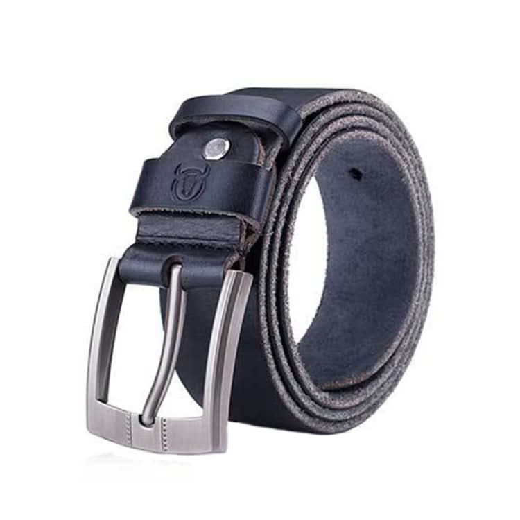 BULL CAPTAIN 01 Pin Buckle Thickened Cowhide Wear-Resistant Belt, Length: Reluova