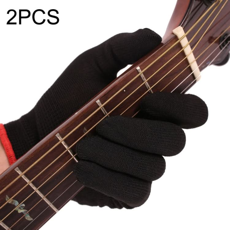 2PCS Beginner Press Nylon Wear -Resistant Anti -Slip Left Hand Guitar Exercise Glove,Size: Reluova