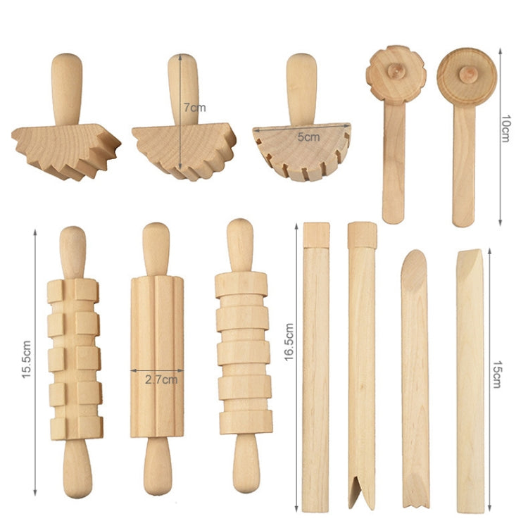 Plasticine Accessory DIY Slime Play Dough Wooden Tools Roller Stamp Rolling Pin Spoon My Store