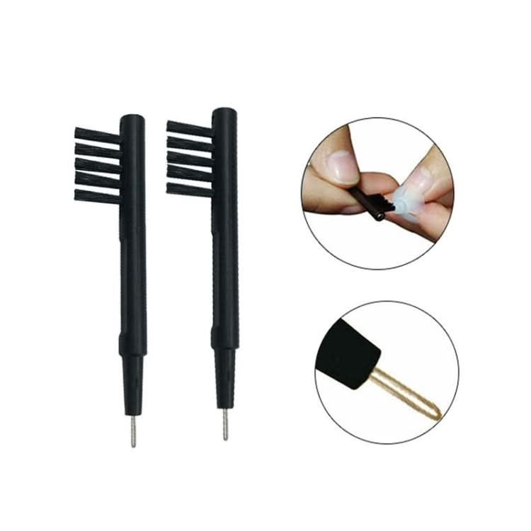 2 PCS 3 In 1 Hearing Aid Cleaning Brush with Wax Loop and Battery Magnet-Reluova