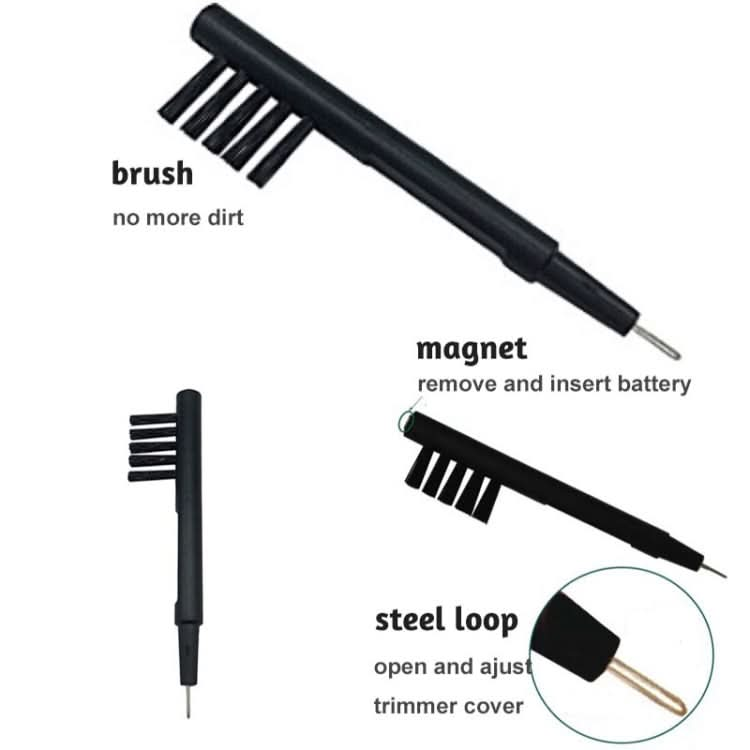 2 PCS 3 In 1 Hearing Aid Cleaning Brush with Wax Loop and Battery Magnet-Reluova