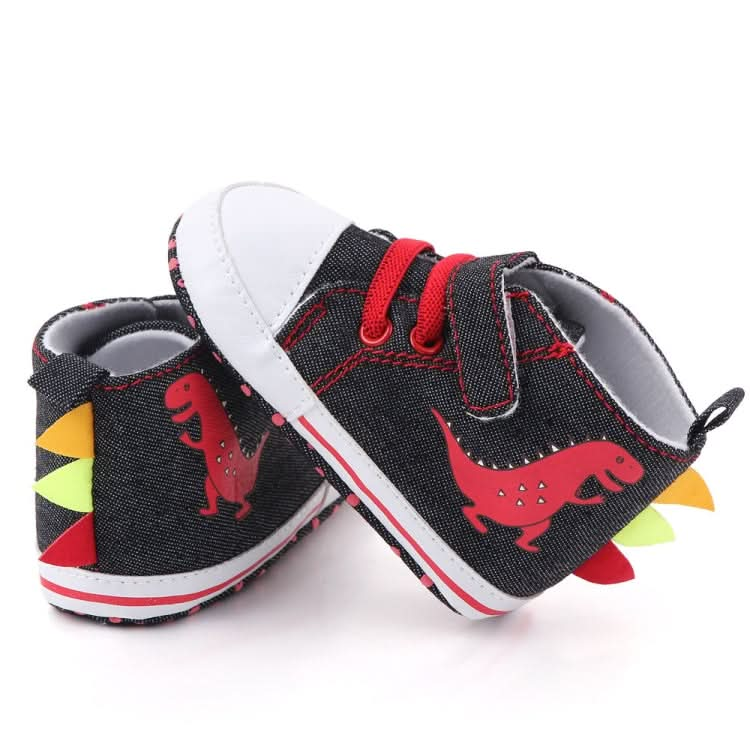 D2399 High Top Canvas Cartoon Dinosaur Small Wave Shoes Cloth Soles Walking Shoes Reluova