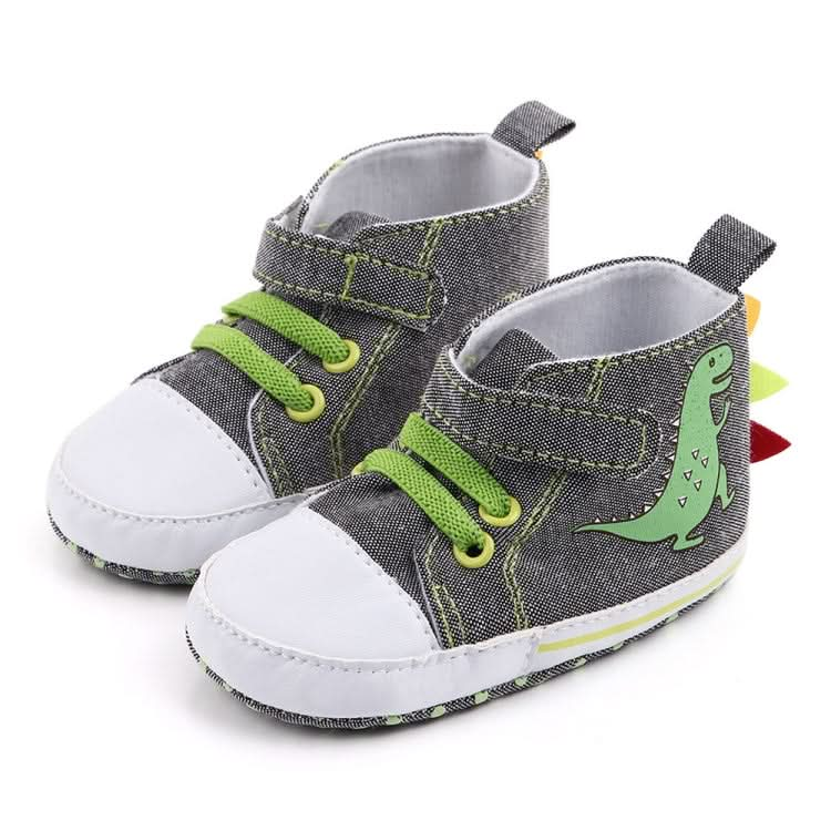 D2399 High Top Canvas Cartoon Dinosaur Small Wave Shoes Cloth Soles Walking Shoes Reluova