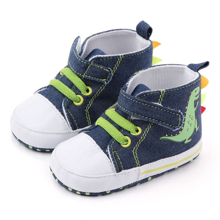 D2399 High Top Canvas Cartoon Dinosaur Small Wave Shoes Cloth Soles Walking Shoes Reluova