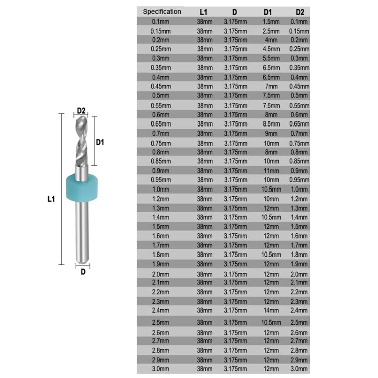 10 In 1 PCB Tungsten Steel Drill Bits Carving Miniature Drill Bits, Size: