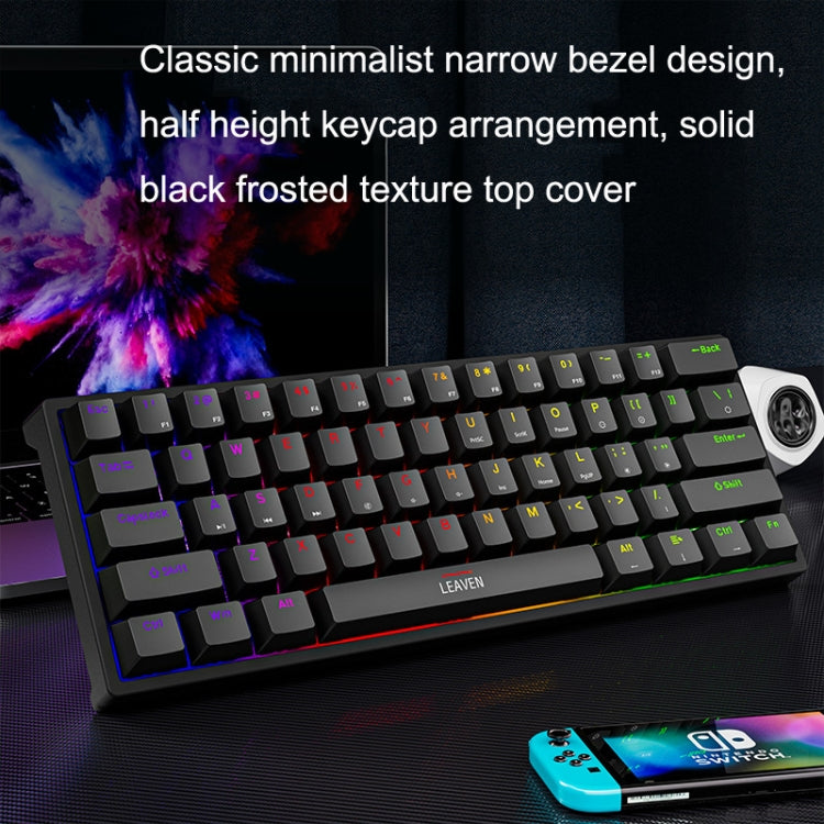 LEAVEN K620 61 Keys Hot Plug-in Glowing Game Wired Mechanical Keyboard, Cable Length: 1.8m My Store