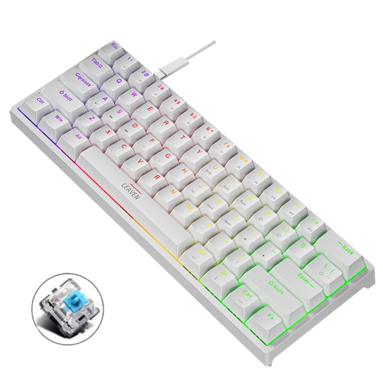 LEAVEN K620 61 Keys Hot Plug-in Glowing Game Wired Mechanical Keyboard, Cable Length: 1.8m My Store