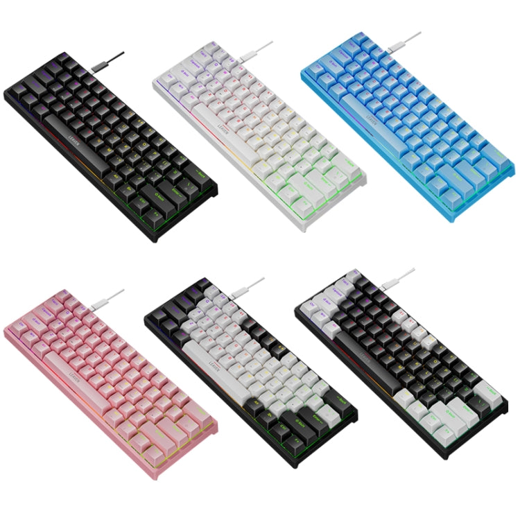 LEAVEN K620 61 Keys Hot Plug-in Glowing Game Wired Mechanical Keyboard, Cable Length: 1.8m My Store