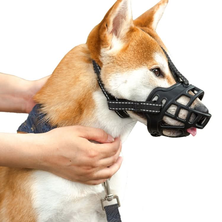 Reflective Pet Mouth Cover Anti-bite Anti-Chewing Adjustable Dog Muzzle Dog Mask - Reluova