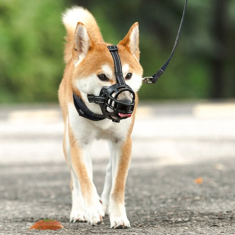 Reflective Pet Mouth Cover Anti-bite Anti-Chewing Adjustable Dog Muzzle Dog Mask - Reluova