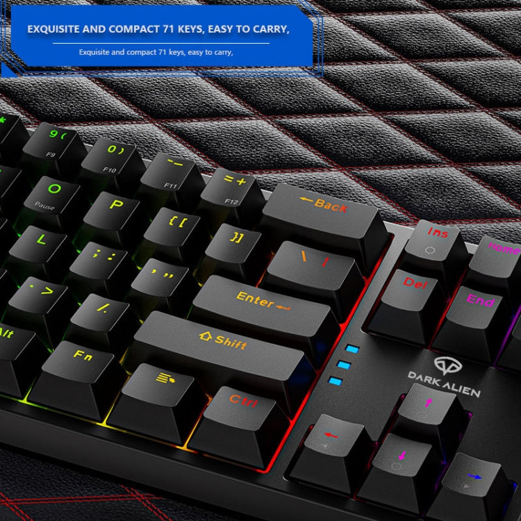 Dark Alien K710 71 Keys Glowing Game Wired Keyboard, Cable Length: 1.8m