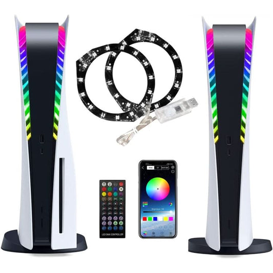 For PS5 RGB Lights Strips 8 Colors Multiple Decoration Led Lights with Remote Controller Reluova