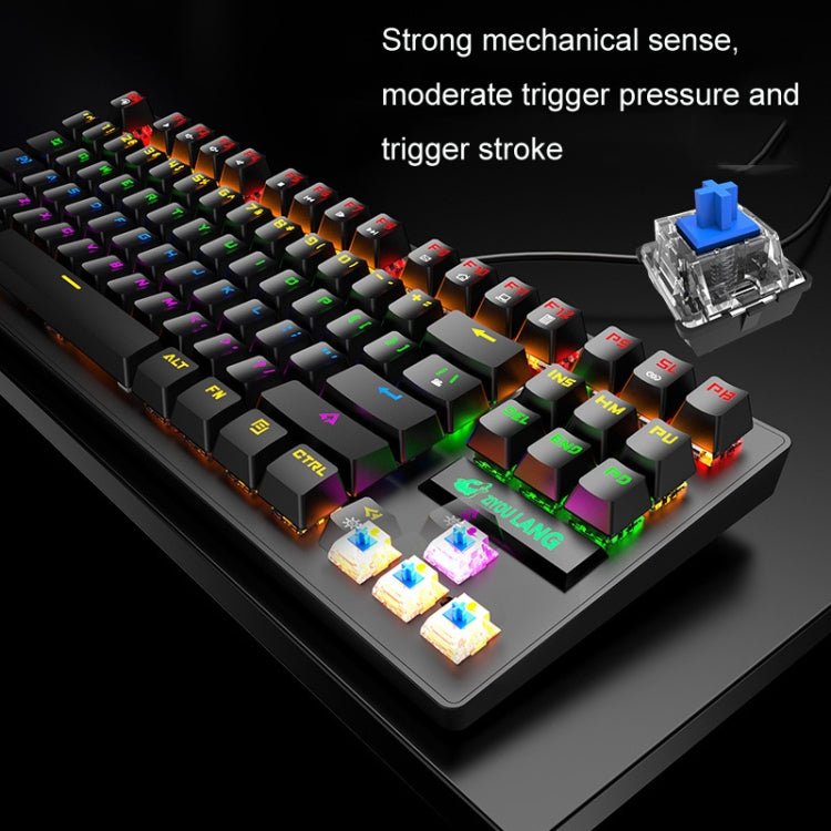 ZIYOULANG K2 87 Keys Office Laptop Punk Glowing Mechanical Wired Keyboard, Cable Length: 1.5m My Store