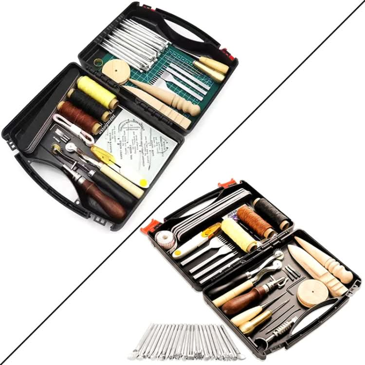 59 In 1 Handmade Leather DIY Tool Set Sewing Craft Tool Set, Style:-Reluova