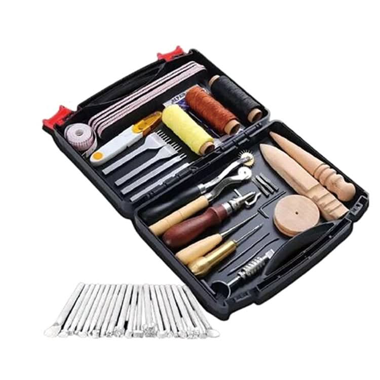 59 In 1 Handmade Leather DIY Tool Set Sewing Craft Tool Set, Style:-Reluova