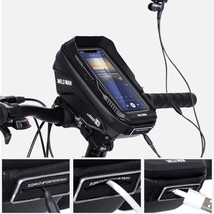 WILD MAN XT1 1L Bicycle EVA Hard Shell Phone Touch Screen Handlebar Bag Reluova