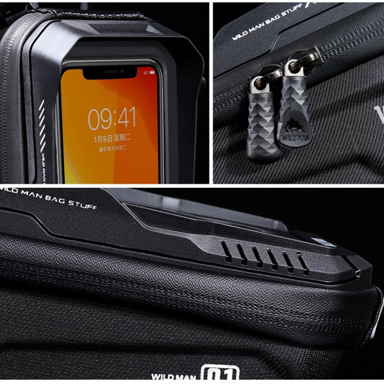 WILD MAN XT1 1L Bicycle EVA Hard Shell Phone Touch Screen Handlebar Bag Reluova