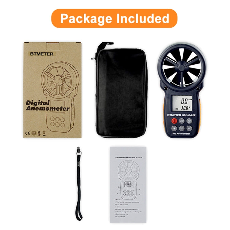 BT-100 Handheld Anemometer Wind Speed Wind Chill Temperature Measuring Instrument Reluova