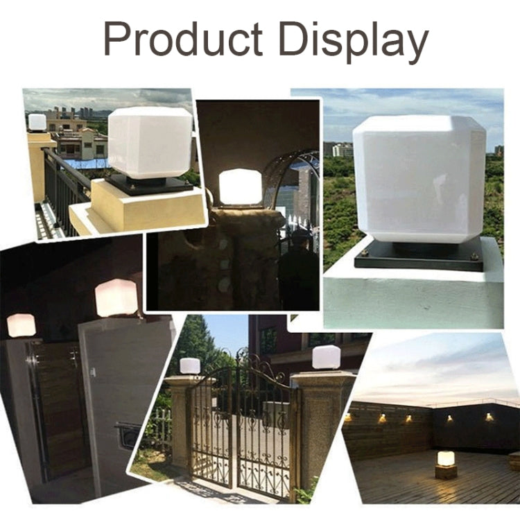 003 Solar Square Outdoor Post Light LED Waterproof Wall Lights, Size: