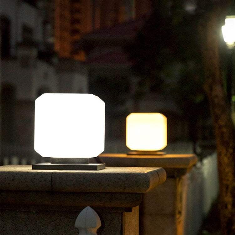 003 Solar Square Outdoor Post Light LED Waterproof Wall Lights, Size: