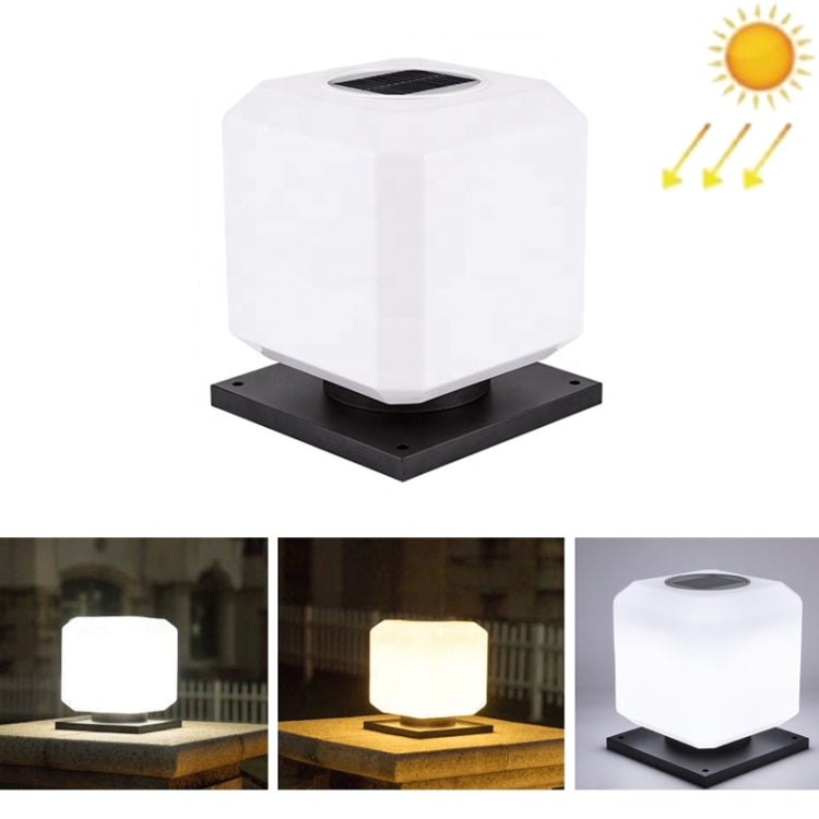 003 Solar Square Outdoor Post Light LED Waterproof Wall Lights, Size: