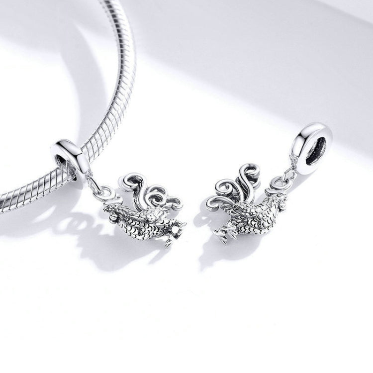 SCC1337 Rooster 925 Silver Pendant DIY Bead Bracelet Accessories