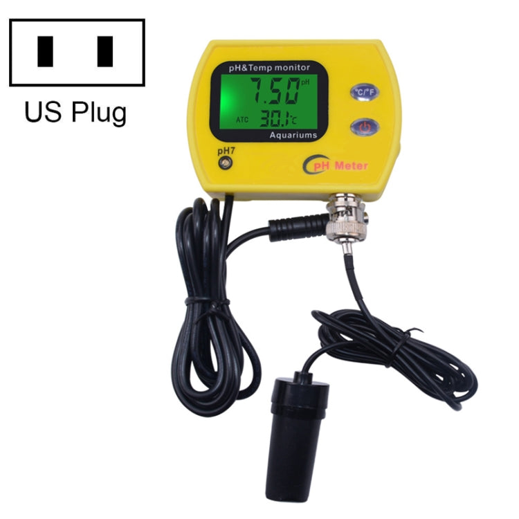 PH Tester Durable Acid Meter Swimming Pool Temperature Monitor With Backlight, Plug Type: